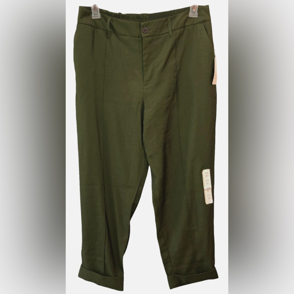a new day Women's Olive Cuffed Chinos